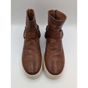 Frye | Lena Harness Sneaker Boots Cognac Leather |  Size 6.5